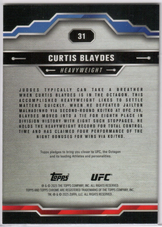 UFC - 2025 Topps Chrome - Curtis Blaydes - X-FRACTOR - #31 - NM