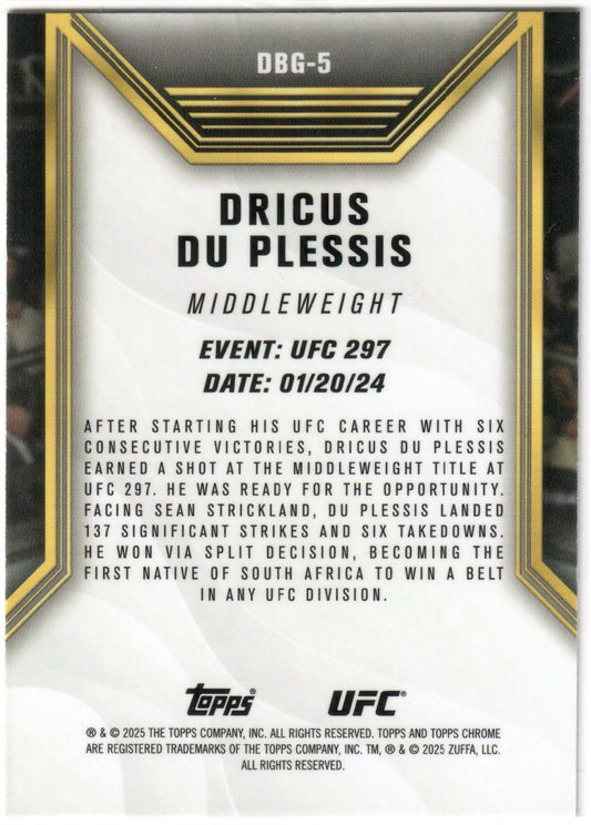 UFC - 2025 Topps Chrome - Dricus du Plessis - DARE TO BE GREAT - #DBG-5 - NM
