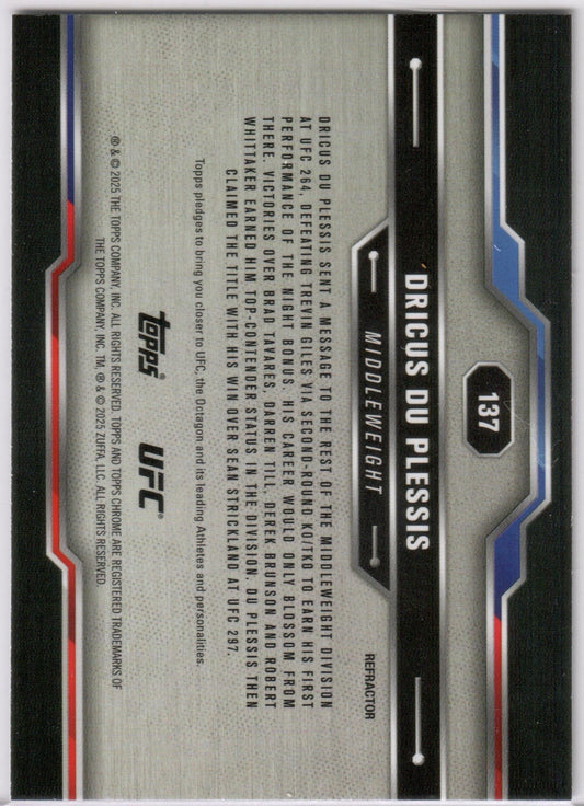 UFC - 2025 Topps Chrome - Dricus du Plessis - REFRACTOR - #137 - NM