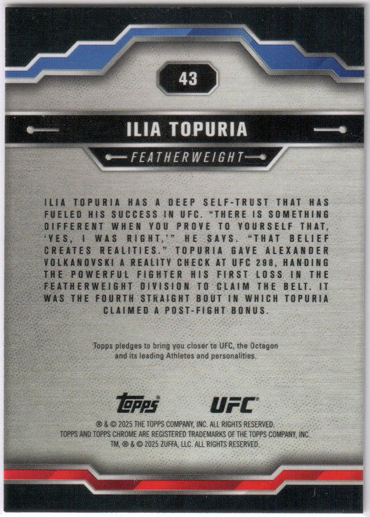 UFC - 2025 Topps Chrome - Ilia Topuria - SEPIA REFRACTOR - #43 - NM