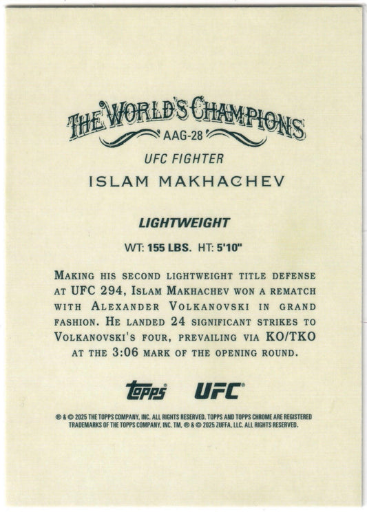 UFC - 2025 Topps Chrome - Islam Makhachev - Allen & Ginter - #AAG-28 - NM