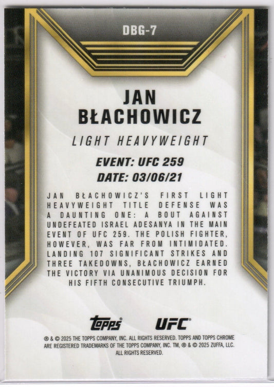 UFC - 2025 Topps Chrome - Jan Blachowicz - DARE TO BE GREAT - #DBG-7 - NM
