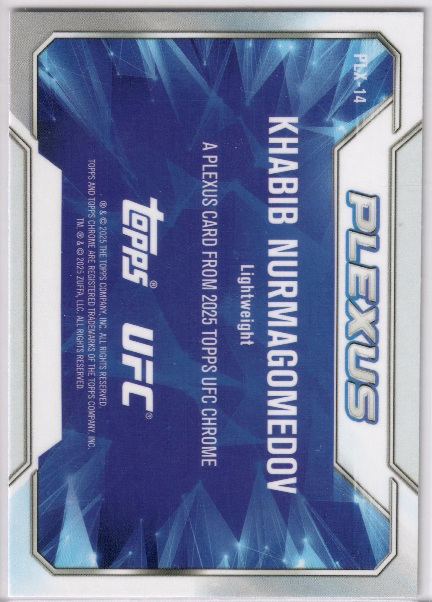 UFC - 2025 Topps Chrome - Khabib Nurmagomedov - PLEXUS - PLX-14 - NM