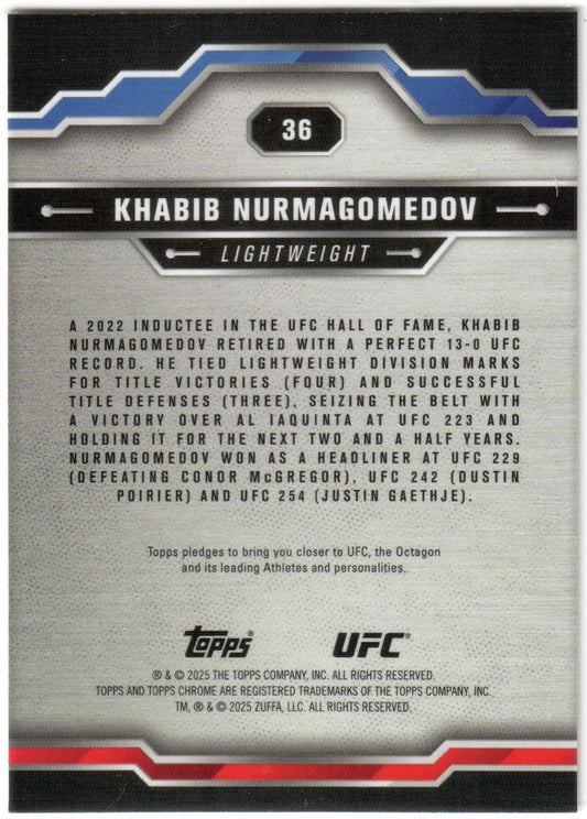 UFC - 2025 Topps Chrome - Khabib Nurmagomedov - #36 - NM