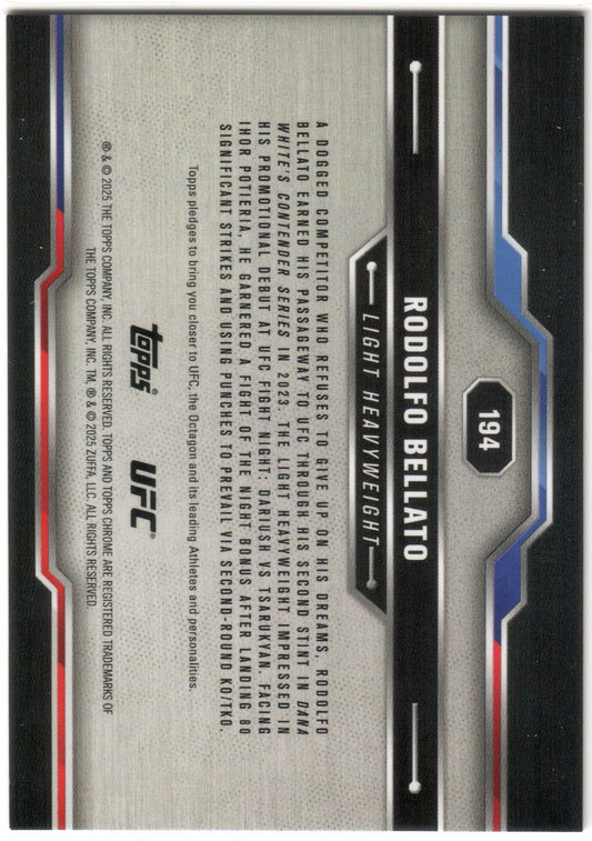 UFC - 2025 Topps Chrome - Rodolfo Bellato - SERIALIZED (7/10) Red Wave - #194 - Mint