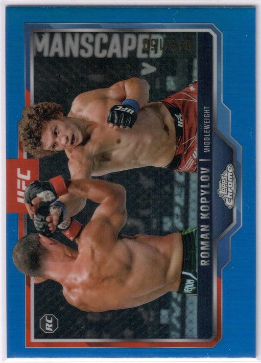 UFC - 2025 Topps Chrome - Roman Kopylov - SERIALIZED BLUE REFRACTOR - 49/150 - #66 - NM