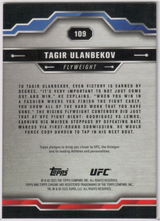 UFC - 2025 Topps Chrome - Tagir Ulanbekov - Serialized (03/50) Gold Wave Refractor #109 - NM