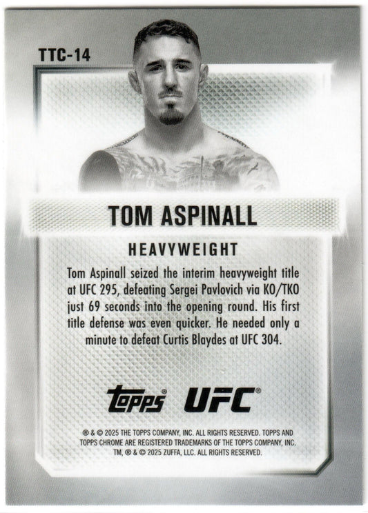 UFC - 2025 Topps Chrome - Tom Aspinall - TOP OF THE CLASS - #TTC-14 - NM