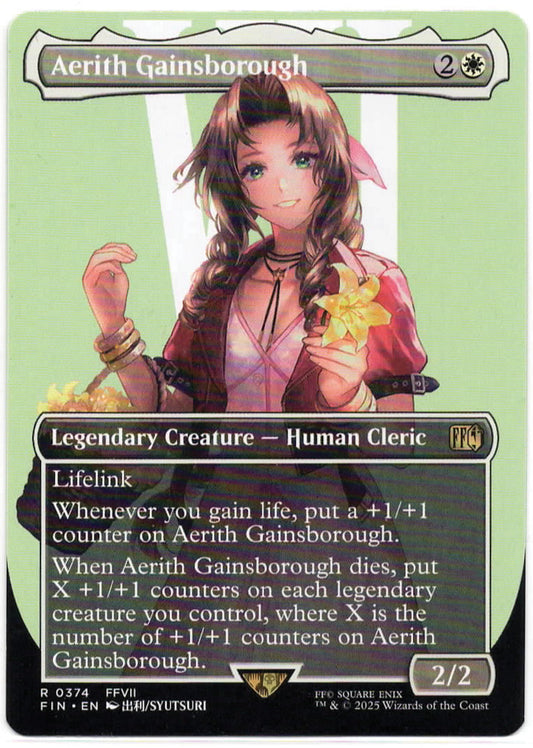 Magic the Gathering - Aerith Gainsborough Borderless - RARE - Final Fantasy - #374 - Mint