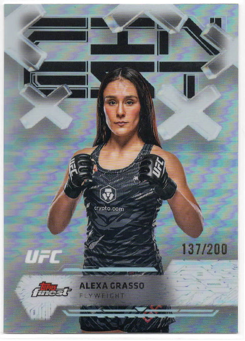 UFC - 2025 Topps Finest - Alexa Grasso - Serialized Blue Refractor - 137/200 - #19 - Mint