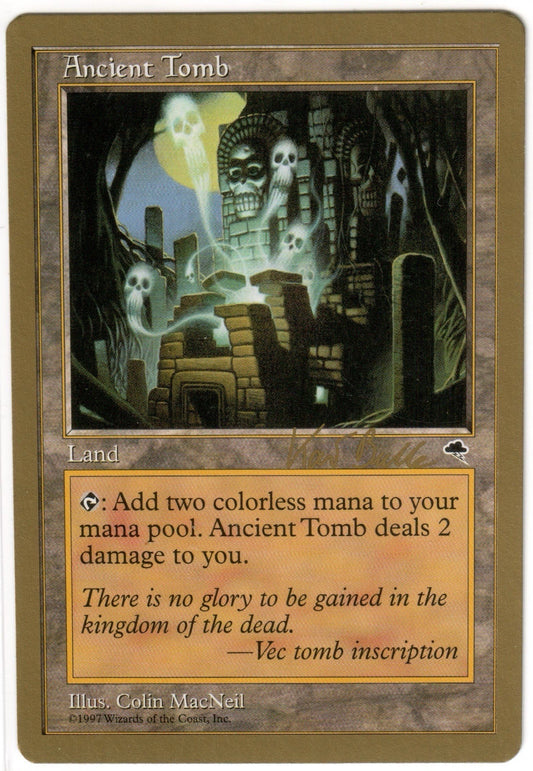 Magic the Gathering - Ancient Tomb - Tokyo World Championship 1999 - Kai Budde - Lightly Played