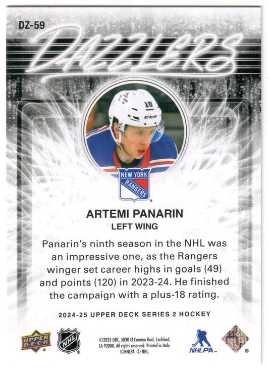 NFL - 2024-2025 Upper Deck Stage 2 - Artemi Panarin Orange Dazzlers (DZ-59) - Mint