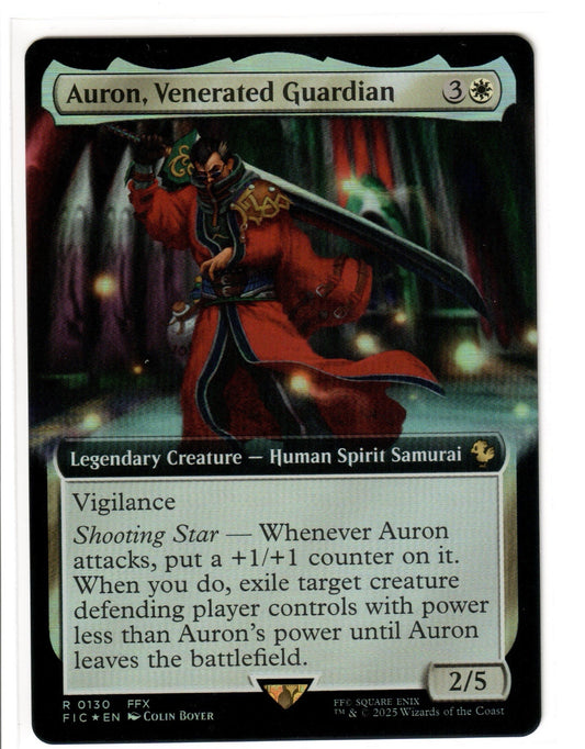 Magic the Gathering - Auron, Venerated Guardian Extended Art Foil - RARE - Final Fantasy - Mint