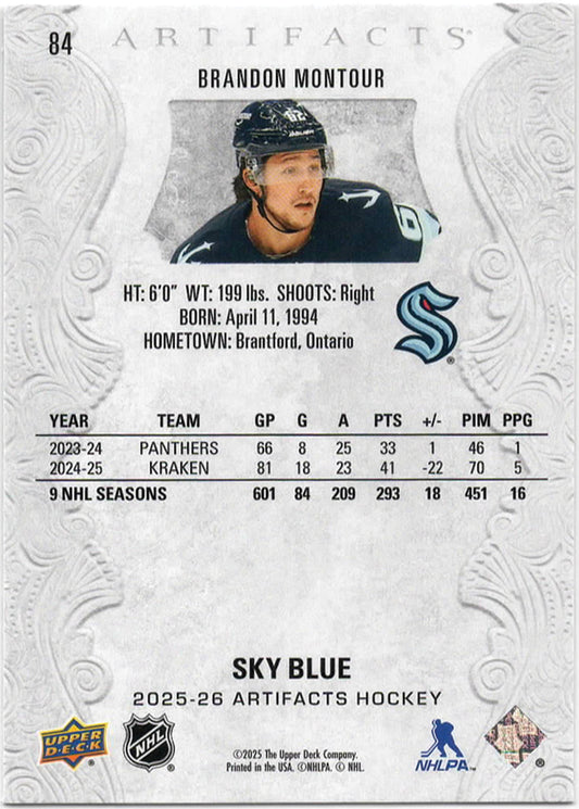 NHL - 2025/2026 Upper Deck Artifacts - Brandon Montour SKY BLUE - #84 - Mint
