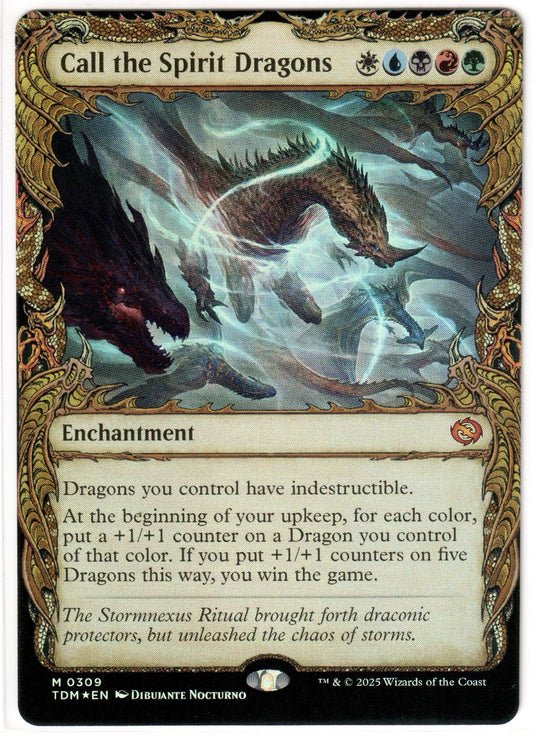 Magic the Gathering - Call the Spirit Dragons SHOWCASE FOIL - MYTHIC - Tarkir Dragonstorm - Mint