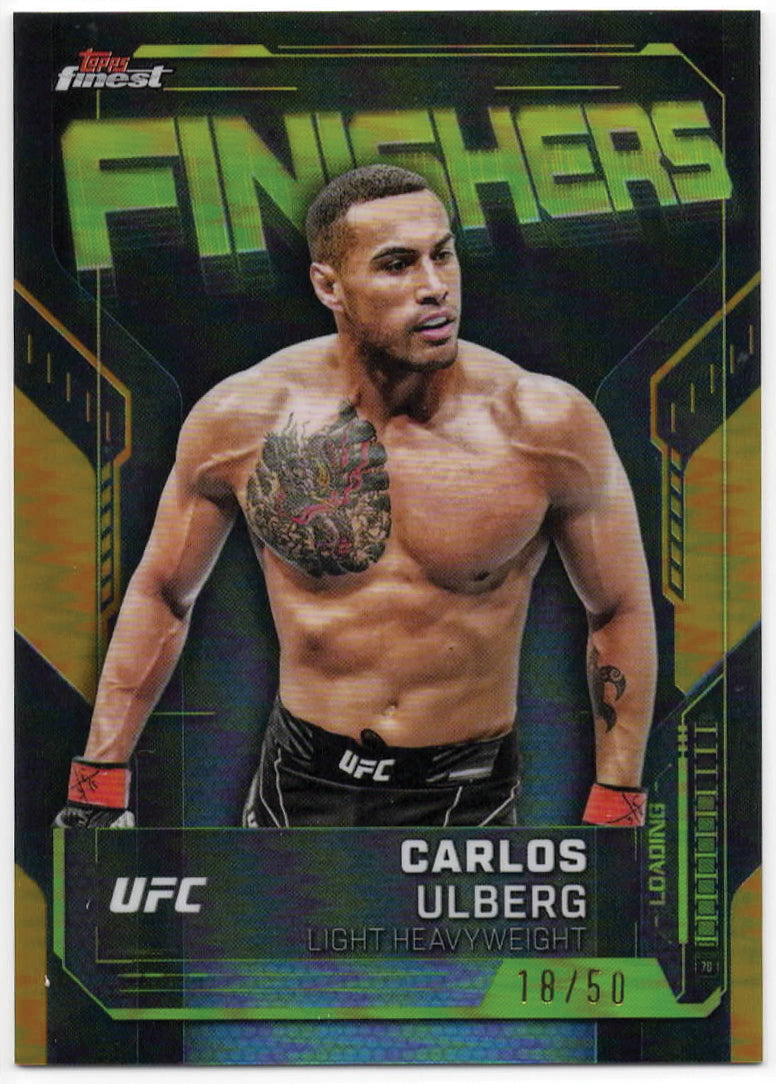 UFC - 2025 Topps Finest - Carlos Ulberg Finishers- SERIALIZED - 18/50 - #FN-12 - Mint