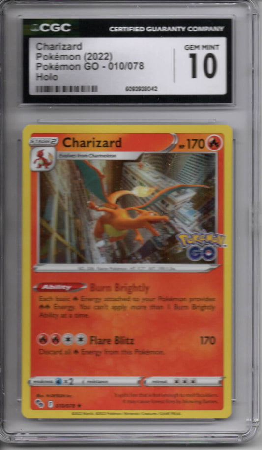 Pokemon TCG - 2022 Pokemon Go Stamped - Charizard - #010/078 - GEM MINT - CGC 10