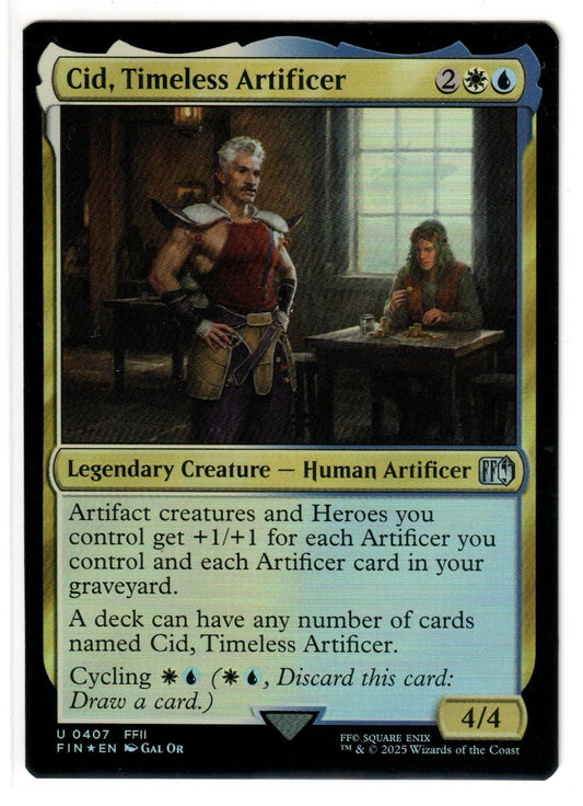 Magic the Gathering - Cid, Timeless Artificer (407) FOIL - Final Fantasy - Mint