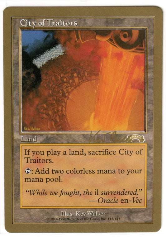 Magic the Gathering - City of Traitors - Tokyo World Championship 1999 - Kai Budde - Lightly Played