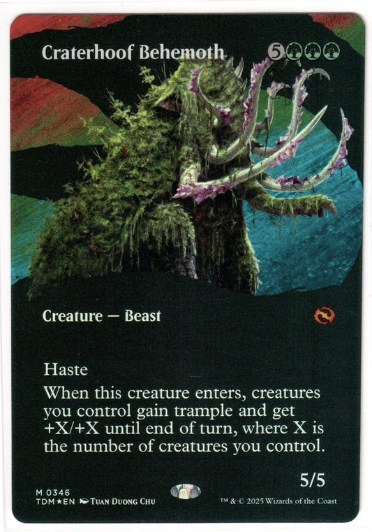 Magic the Gathering - Craterhoof Behemoth BORDERLESS FOIL - MYTHIC - Tarkir Dragonstorm - Mint