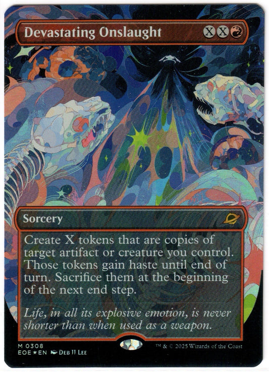 Magic the Gathering - Devastating Onslaught Borderless FOIL - MYTHIC - Edge of Eternities - Mint