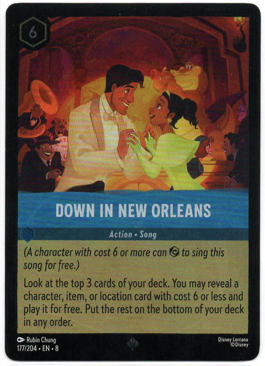 Lorcana - Down in New Orleans COLDFOIL - 177/204 - SUPER RARE - Reign of Jafar - Mint/Near Mint