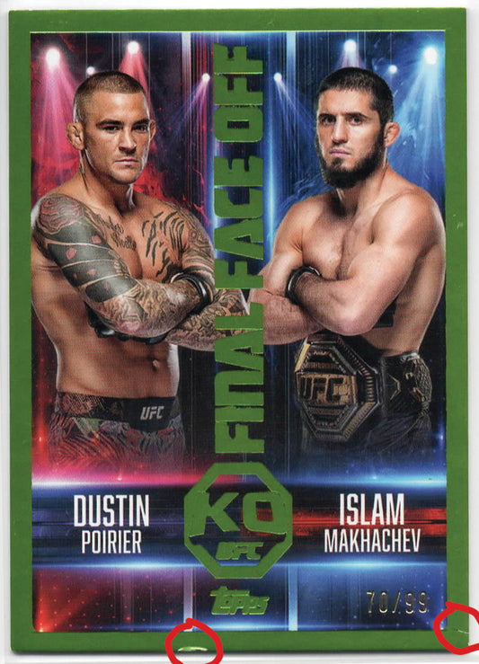 UFC - 2025 Topps Knockout - Final Face Off: Dustin Porier and Islam Makhachev /99 - #FF-1 - VG