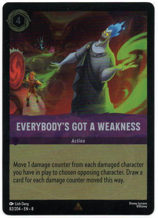 Lorcana - Everybody's Got a Weakness COLDFOIL - 82/204 - RARE - Reign of Jafar - Mint/Near Mint