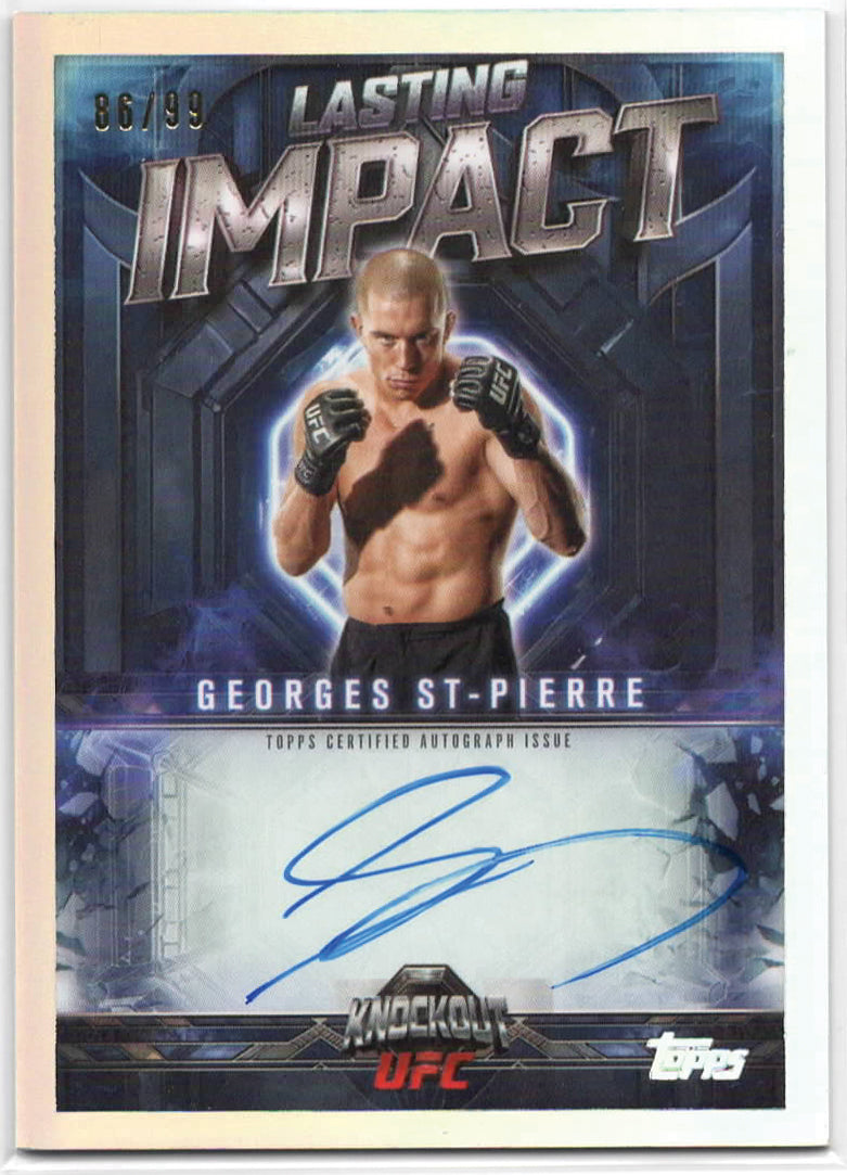 UFC - 2025 Topps Knockout - Georges St-Pierre - Lasting Impact - ON CARD AUTOGRAPH, NUMBERED - 86/99 - #LI-GS - NM