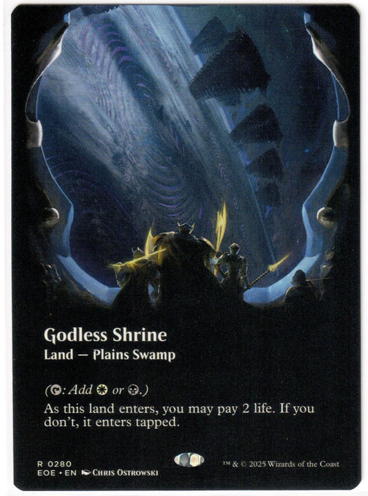 Magic the Gathering - Godless Shrine Borderless - RARE - Edge of Eternities - Mint