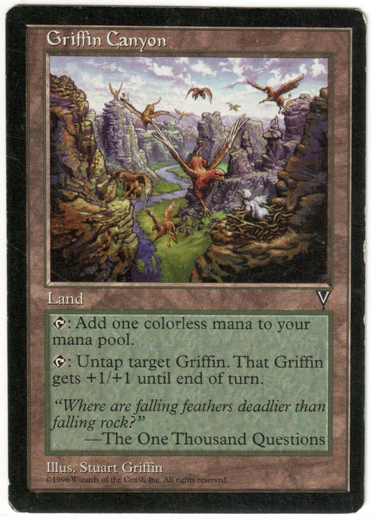 Magic the Gathering - Griffin Canyon - RARE - Visions - RARE - Griffin Canyon - Moderately Played