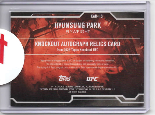 UFC - 2025 Topps Knockout - Hyunsung Park - ROOKIE SERIALIZED RELIC AUTOGRAPH (43/50) - #KAR-HS - New/Sealed