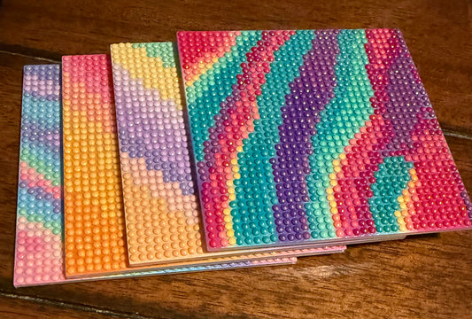 Bright and Summery Diamond Painted Drink Coasters