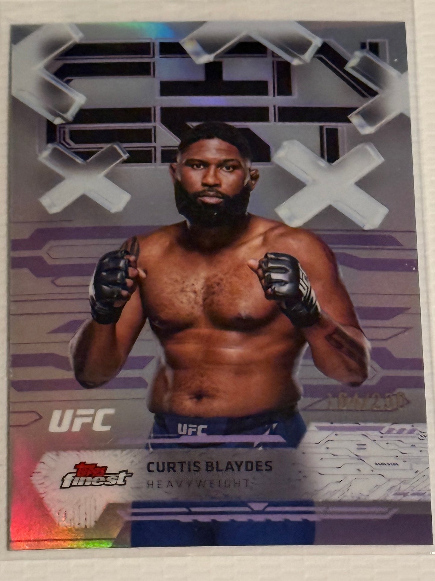 UFC - 2025 Topps Finest - Curtis Blaydes - Serialized Purple Refractor - 164/250 - #65 - Mint