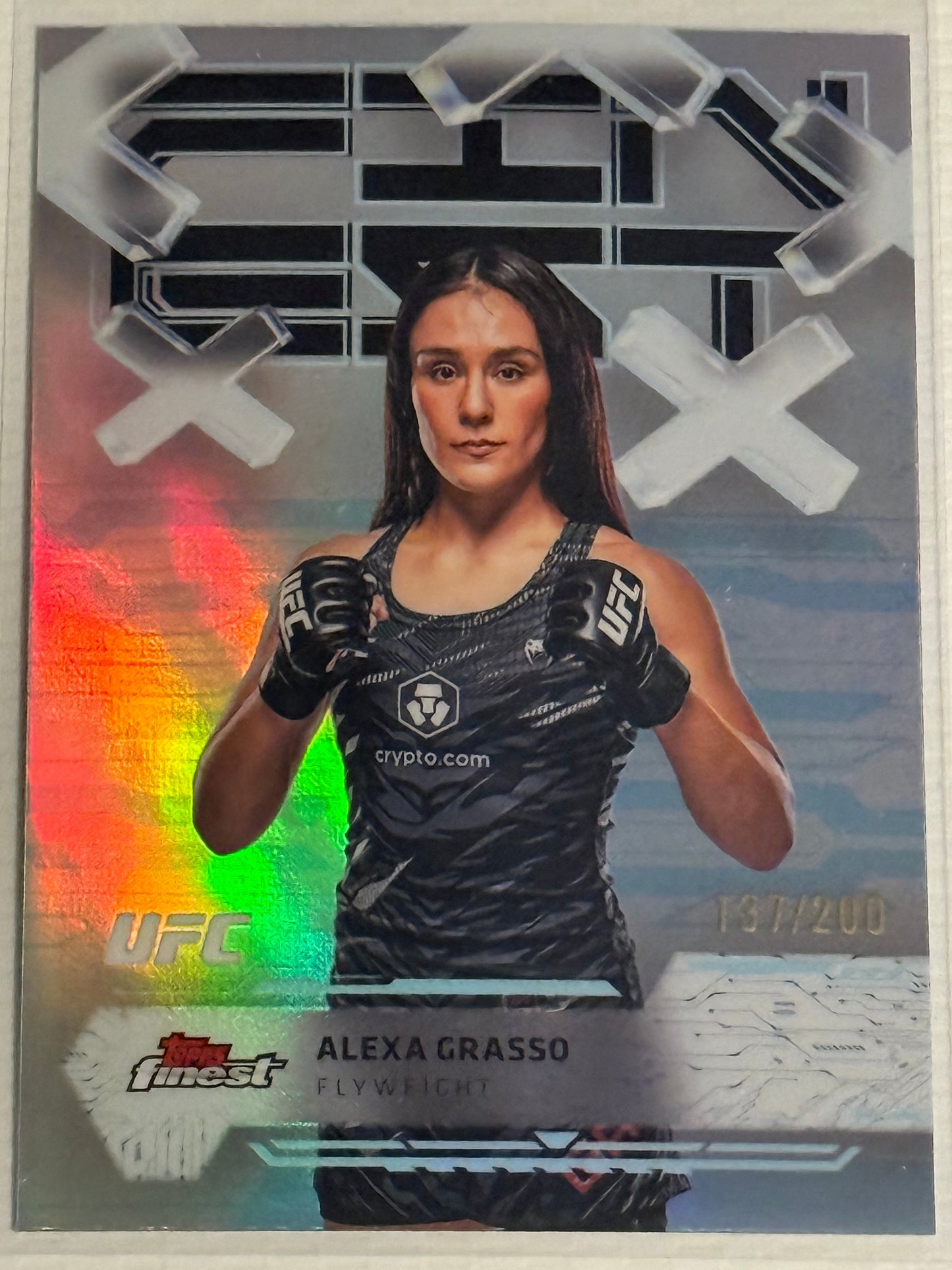 UFC - 2025 Topps Finest - Alexa Grasso - Serialized Blue Refractor - 137/200 - #19 - Mint