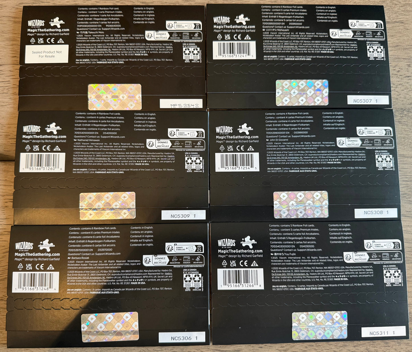 Secret Lair x Avatar: The Last Airbender State Rainbow Foil Set with Promo - New/Sealed