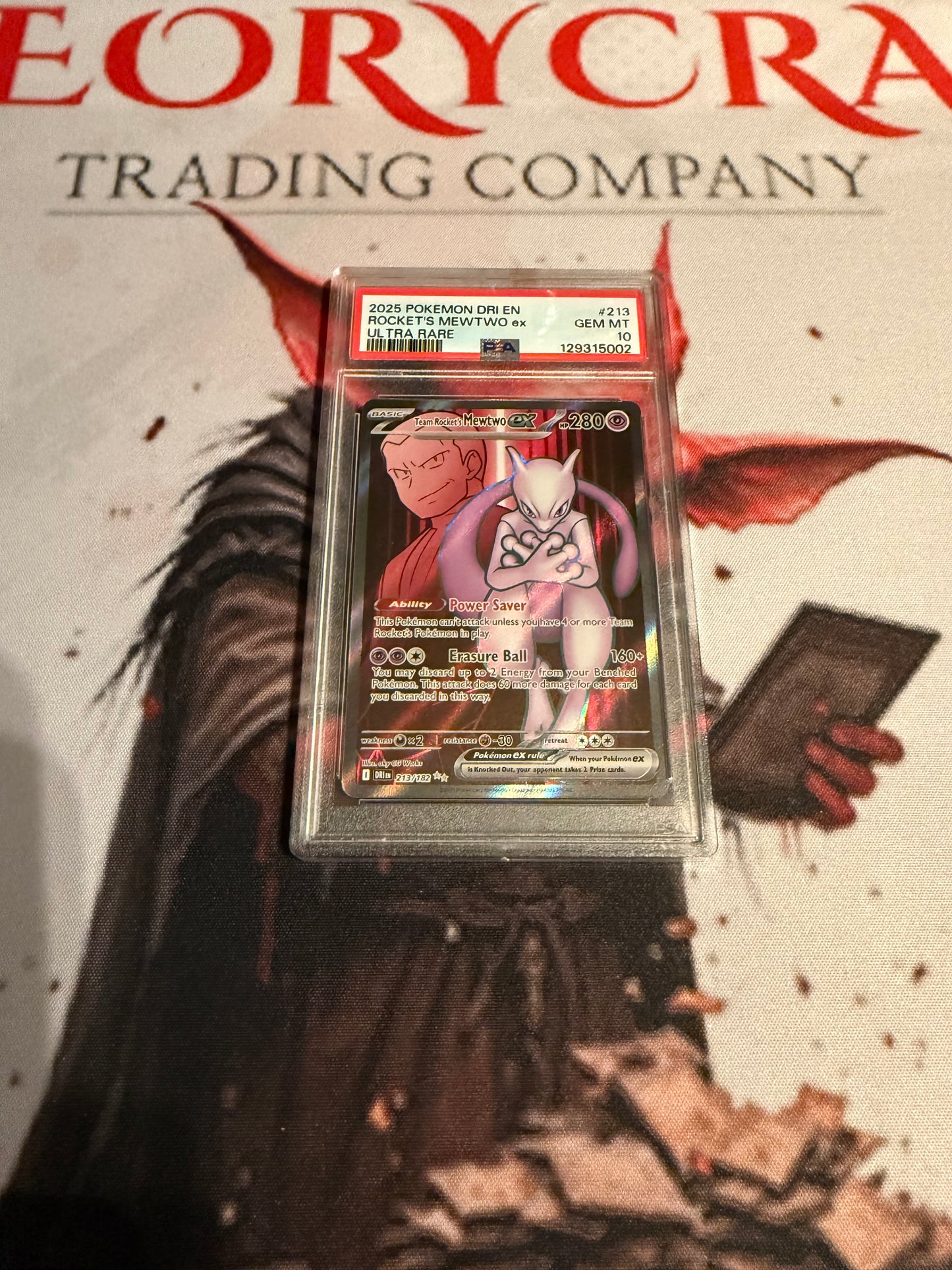 Pokemon TCG - 2025 Destined Rivals - Team Rocket's Mewtwo ex Ultra Rare - #213/182 - GEM MINT - PSA 10
