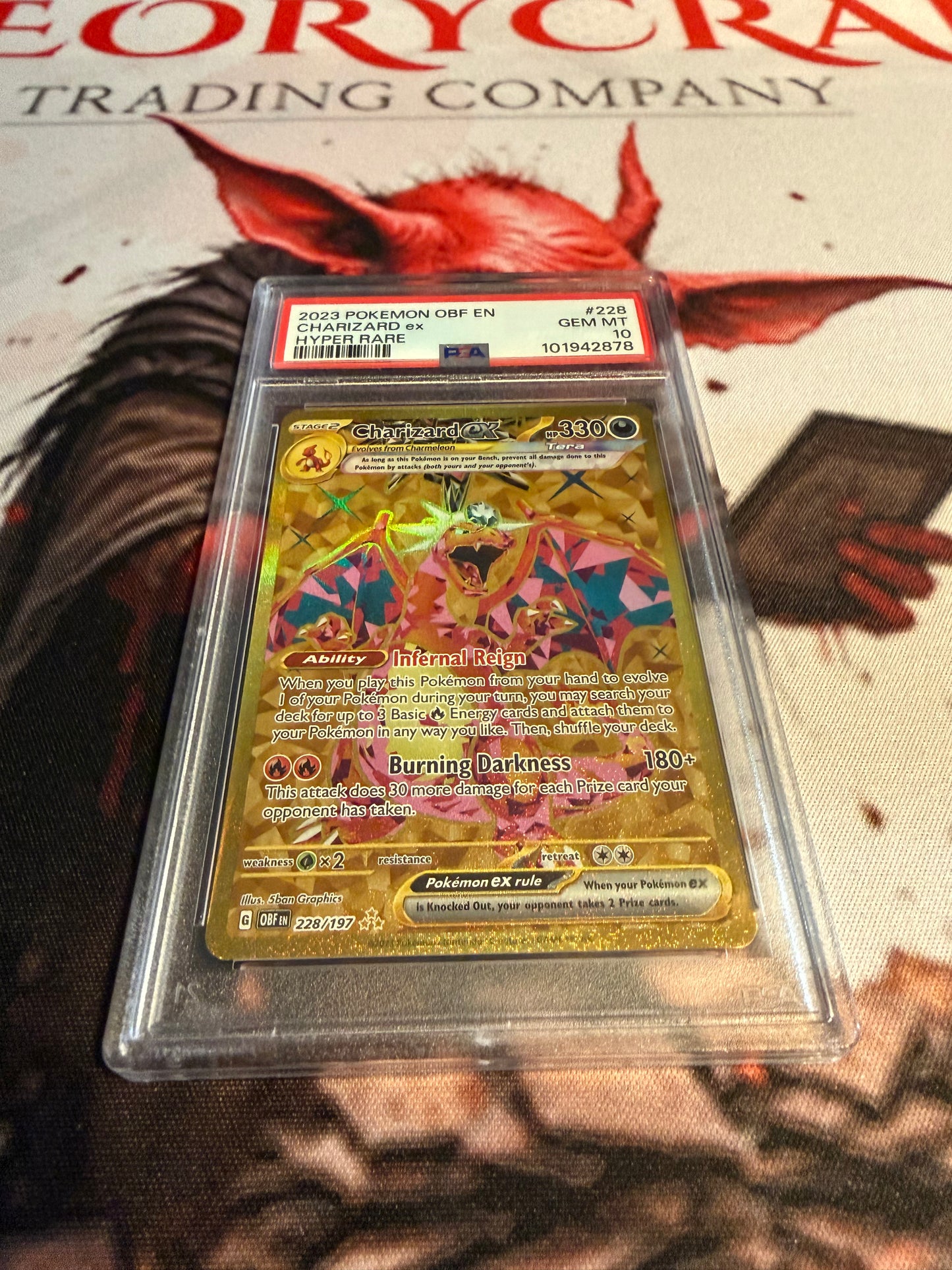 Pokemon TCG - 2023 Obsidian Flames - Charizard ex Hyper Rare - #228/197 - GEM MINT - PSA 10