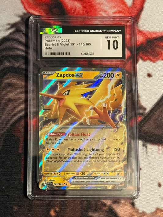 Pokemon TCG - 2023 SV 151 - Zapdos ex - #145/165 - GEM MINT - CGC 10