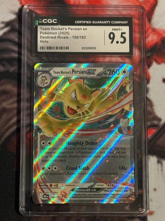 Pokemon TCG - 2025 Destined Rivals - Team Rocket's Persian ex - #150/182 - MINT+ CGC 9.5