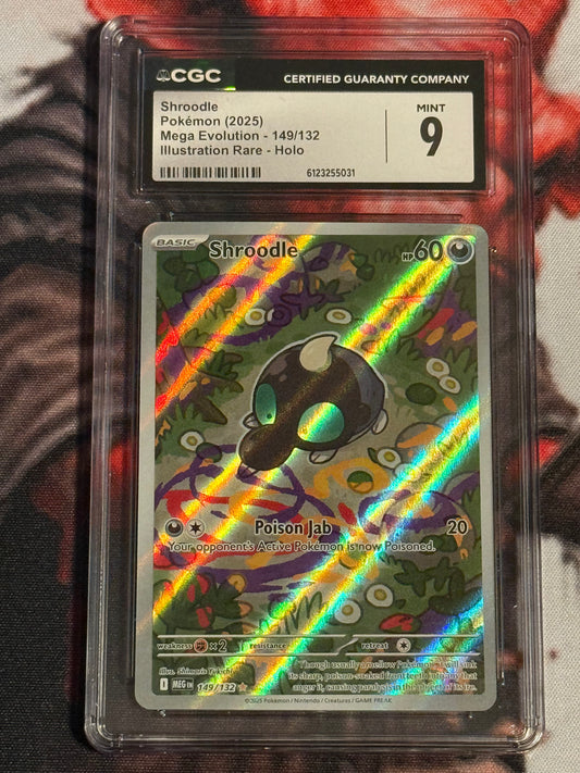 Pokemon TCG - 2025 Mega Evolution - Shroodle Illustration Rare - #149/132 - MINT - CGC 9