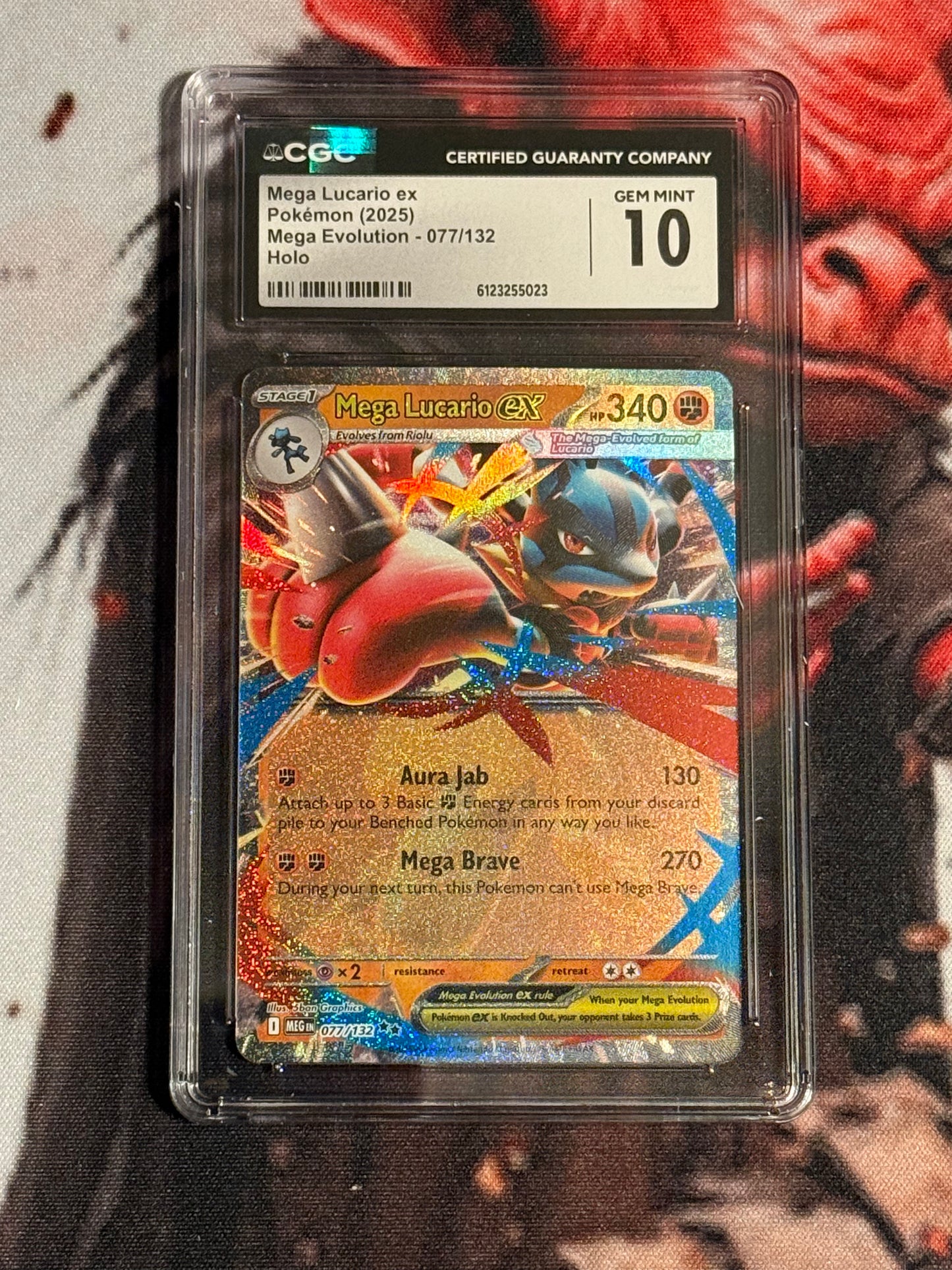 Pokemon TCG - 2025 Mega Evolution - Mega Lucario ex - #077/132 - GEM MINT - CGC 10