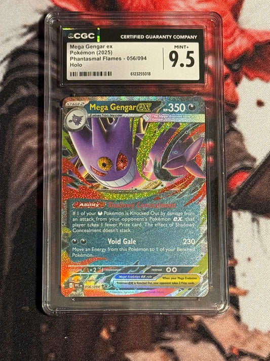 Pokemon TCG - 2025 Phantasmal Flames - Mega Gengar ex - #056/094 - Mint+ - CGC 9.5