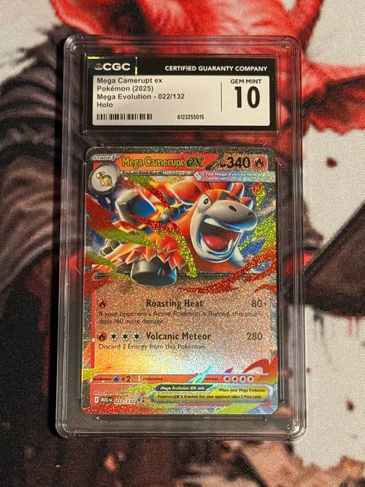 Pokemon TCG - 2025 Mega Evolution - Mega Camerupt ex - #022/132 - GEM MINT - CGC 10