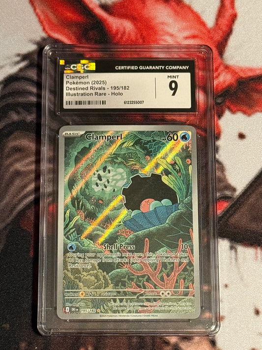 Pokemon TCG - 2025 Destined Rivals - Clamperl Illustration Rare - #195/182 - MINT - CGC 9