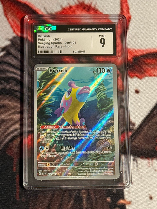 Pokemon TCG - 2024 Surging Sparks - Bruxish Illustration Rare - #200/191 - MINT - CGC 9