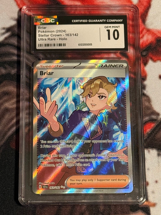 Pokemon TCG - 2024 Stellar Crown - Briar Ultra Rare - #163/142 - GEM MINT - CGC 10
