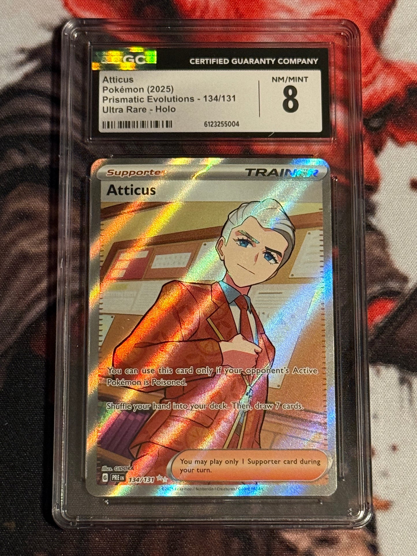 Pokemon TCG - 2025 Prismatic Evolutions - Atticus Ultra Rare - #134/131 - NM/M CGC 8