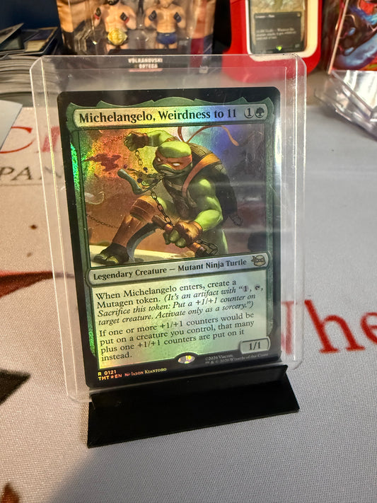 Magic the Gathering - Michelangelo, Weirdness to 11 FOIL - #0121 - RARE - Teenage Mutant Ninja Turtles - Mint