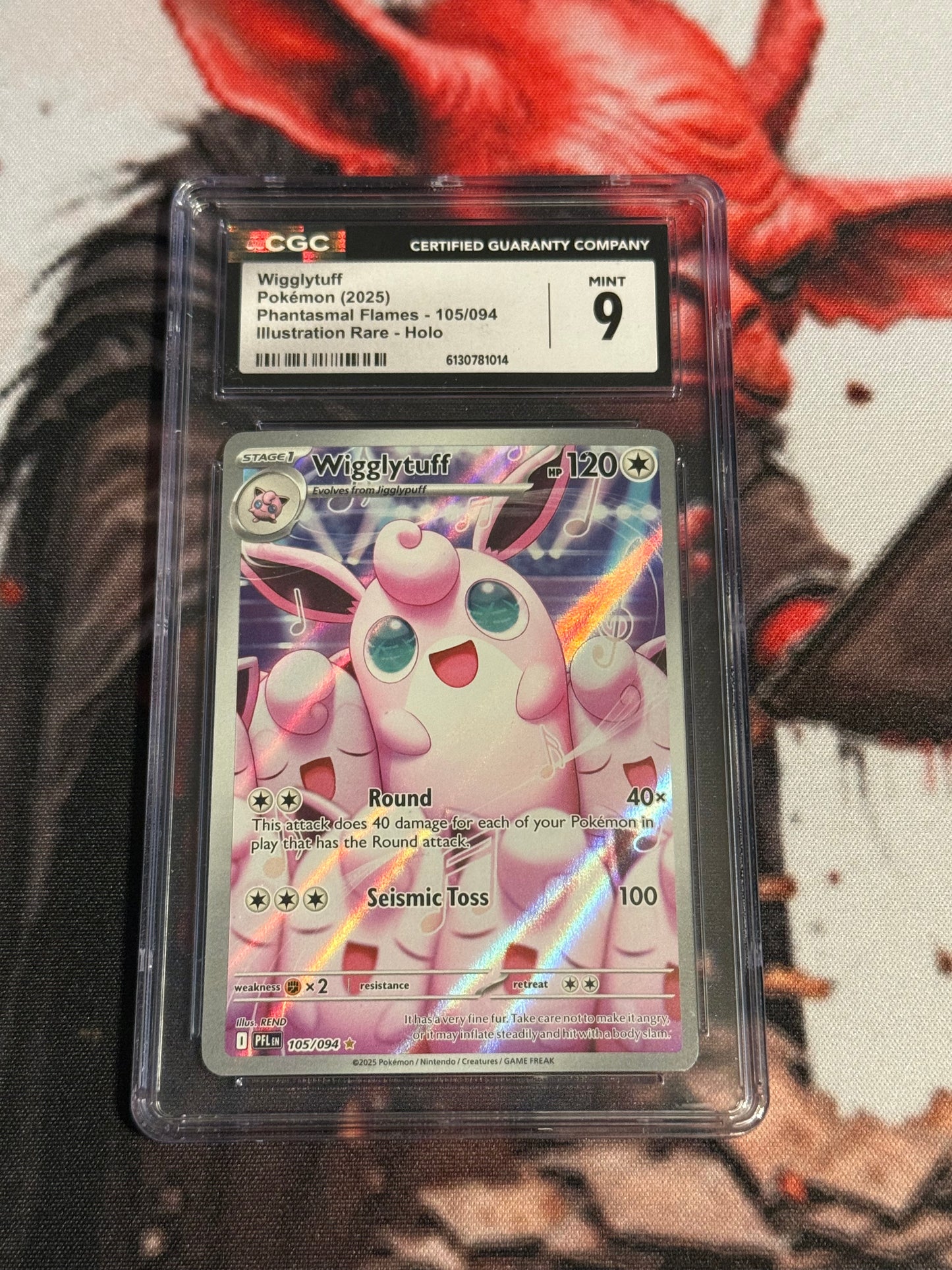 Pokemon TCG - 2025 Phantasmal Flames - Wigglytuff Illustration Rare - #105/094 - Mint - CGC 9